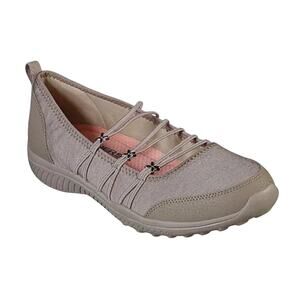 Skechers Women's Casual Slip-On Sneakers in Light Taupe with Pink Insole